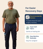 Catheter Pants for Men | Side-Zip Easy-Wear Trousers for Urine Bag & Drain Bag Patients - M / Navy