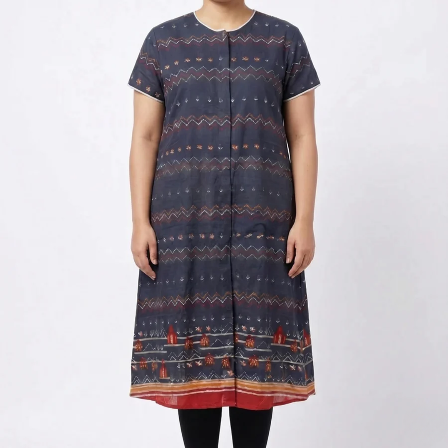 adaptive velcro kurti for women elderly post-surgery dark brown India | Aasra