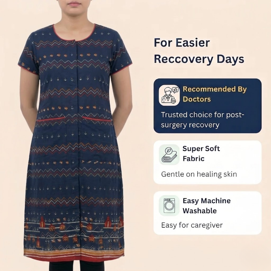 adaptive velcro kurti for elderly women easy independent dressing India | Aasra