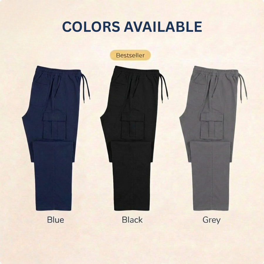 Women's adaptive catheter cargo pants back view with side-zip closure | Aasra