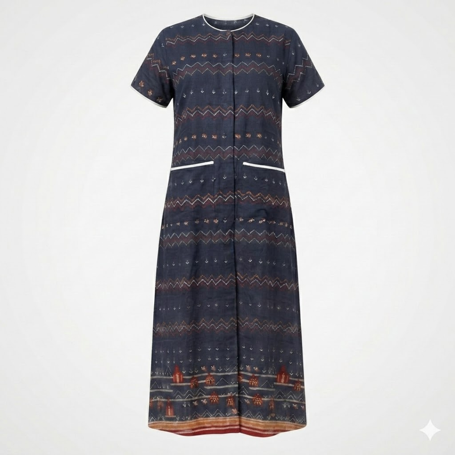 adaptive front-open nighty for women post-surgery elderly night dress dark brown India | Aasra