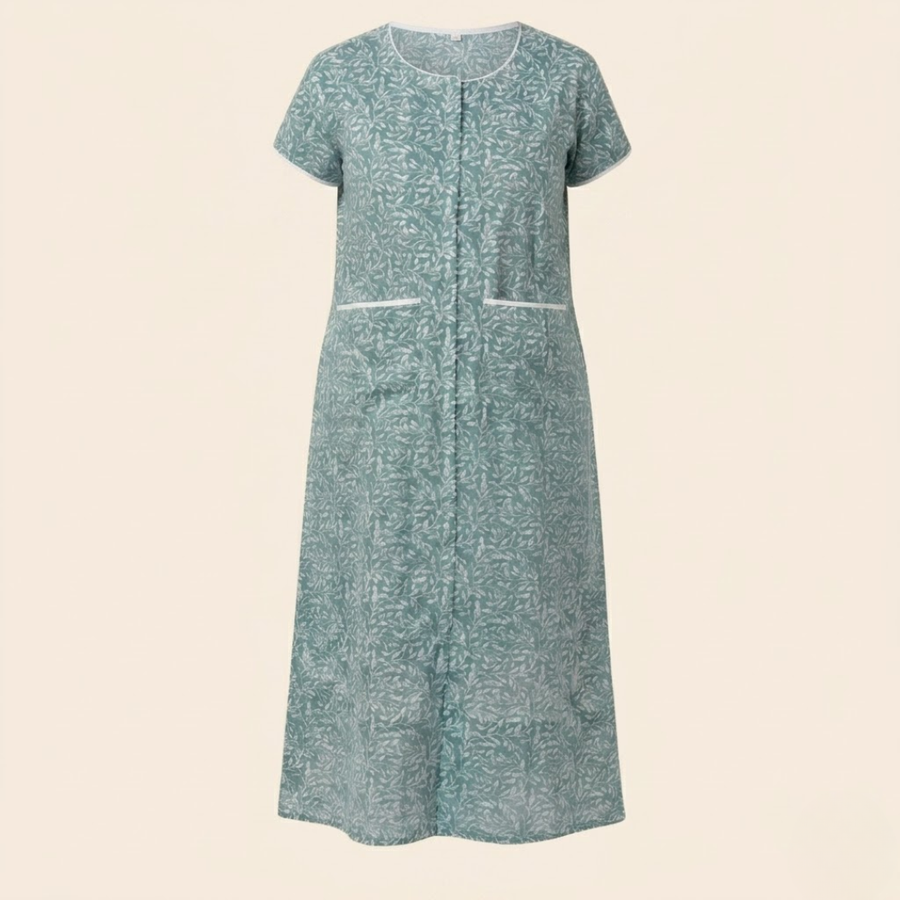 adaptive front-open nighty for women post-surgery elderly night dress blue India | Aasra