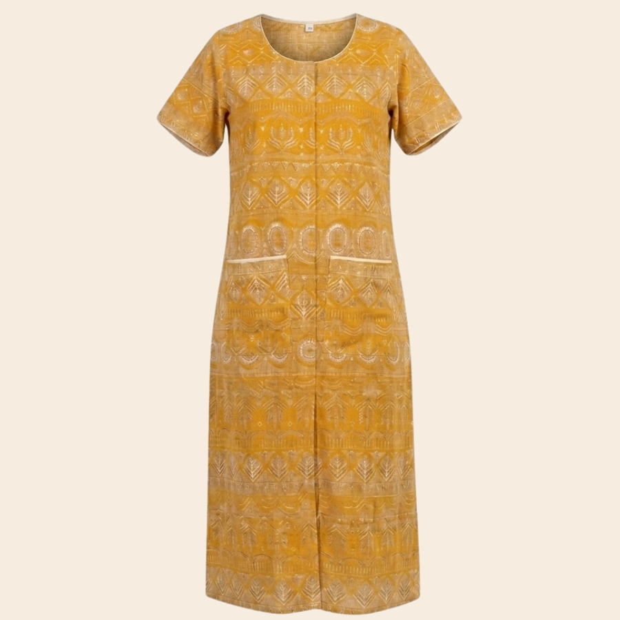 adaptive front-open nighty for women post-surgery elderly nightwear yellow India | Aasra