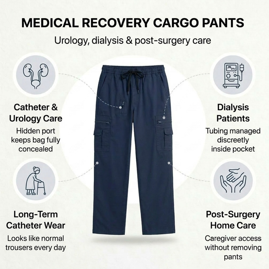 Women's adaptive catheter pants with side-zip comfortable recovery wear | Aasra