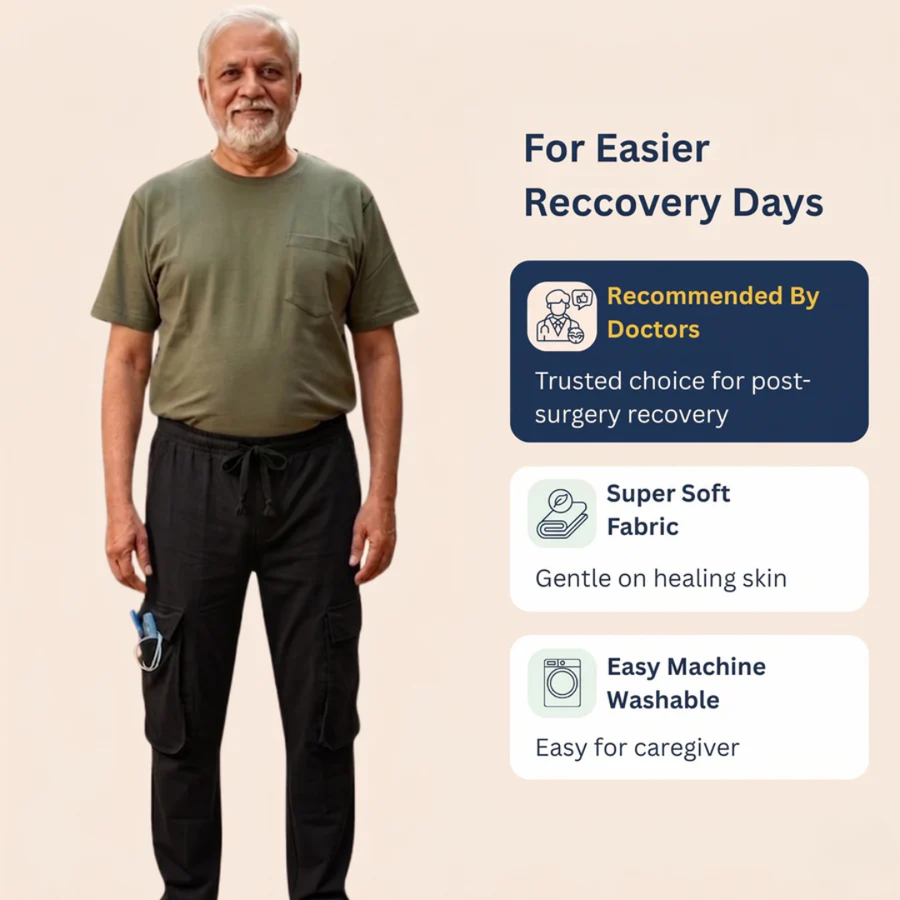 Men's adaptive catheter cargo pants