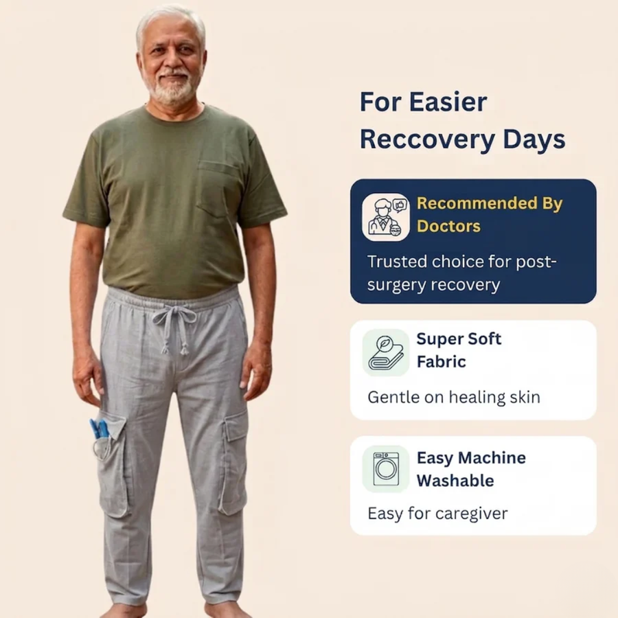 Men's adaptive catheter cargo pants