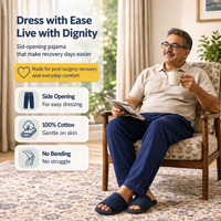 Adaptive Side-Opening Pajama with Full-Length Velcro Closure | Easy-Wear Night Pant (Women's)
