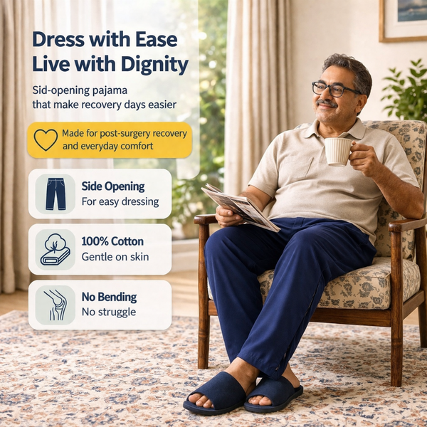 Adaptive Side-Opening Pajama with Full-Length Velcro Closure | Easy-Wear Night Pant (Women's)