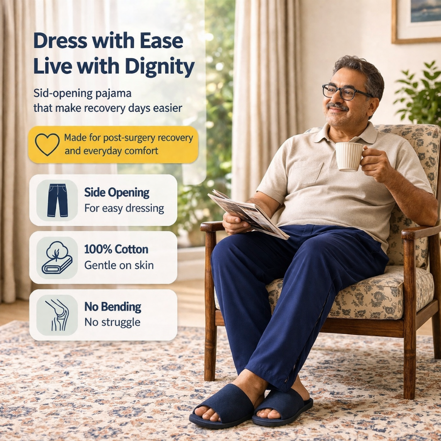Adaptive Side-Opening Pajama with Full-Length Velcro Closure | Easy-Wear Night Pant (Women's)