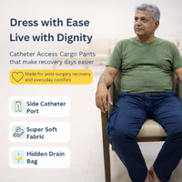 Adaptive Utility Cargo Pants with Catheter-Port Access | Side-Zip Easy-Wear (Men's)