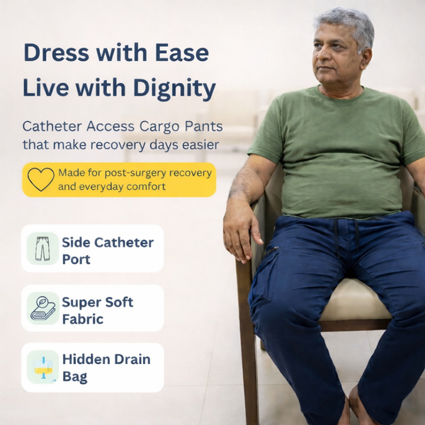Adaptive Utility Cargo Pants with Catheter-Port Access | Side-Zip Easy-Wear (Men's)