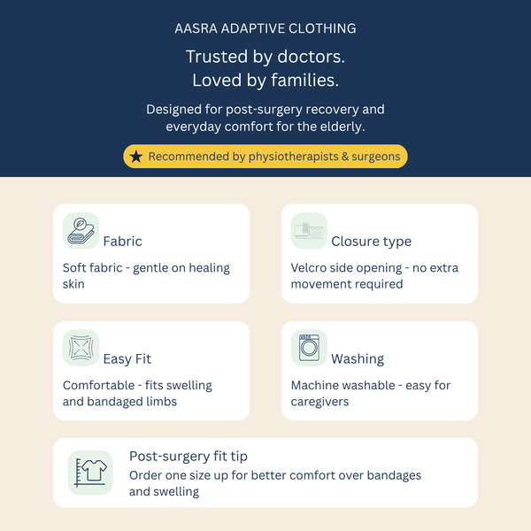 Adaptive Side-Opening Velcro T-Shirt for Men | Easy-Wear with Full Side-Open Design