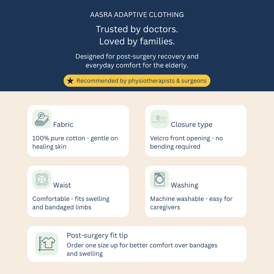 Adaptive Tearaway Shorts | 100% Cotton | Velcro Side-Opening for Easy Change (Men's)