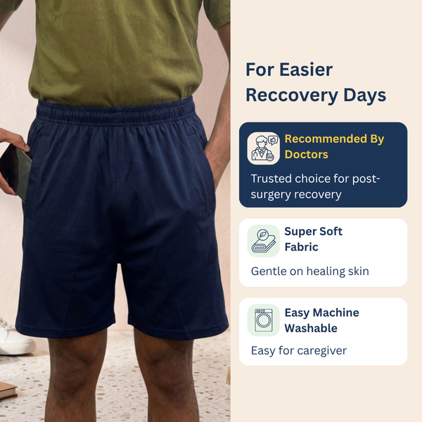 Adaptive Tearaway Shorts | 100% Cotton | Velcro Side-Opening for Easy Change (Men's)