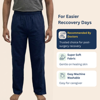 adaptive side-opening pajama for men post-surgery night pant velcro closure India | Aasra