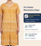 Front-Open Velcro Kurti for Elderly & Post-Surgery Women - M / Yellow