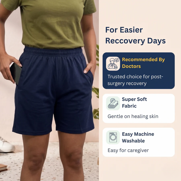 Adaptive Tearaway Shorts | 100% Cotton | Velcro Side-Opening for Easy Change (Women's)