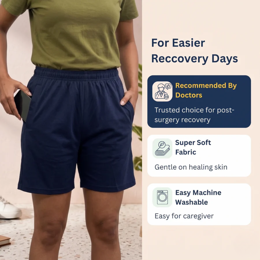 Adaptive Tearaway Shorts | 100% Cotton | Velcro Side-Opening for Easy Change (Women's)