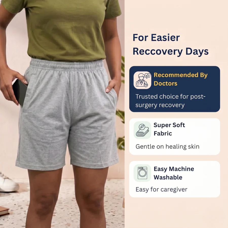 Adaptive Tearaway Shorts | 100% Cotton | Velcro Side-Opening for Easy Change (Women's)
