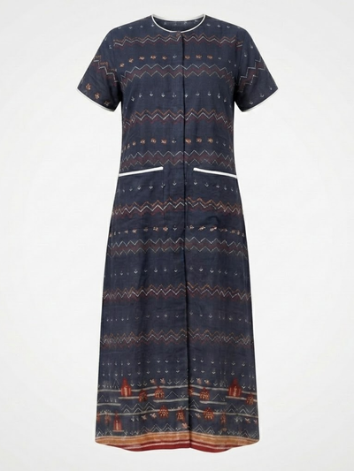 Adaptive Front-Open Nighty for Women | Easy-Wear with Pockets (Dark Brown)
