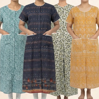Adaptive Front-Open Nighty for Women | Easy-Wear with Pockets (Yellow)