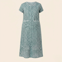 Adaptive Front-Open Nighty for Women | Easy-Wear with Pockets (Blue)