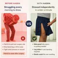 adaptive tearaway shorts for women velcro side-opening post-surgery recovery India | Aasra
