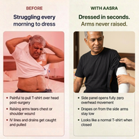 adaptive side-opening velcro t-shirt for women post-surgery upper body wear India | Aasra
