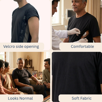 adaptive side-opening velcro t-shirt for women post-surgery upper body wear India | Aasra
