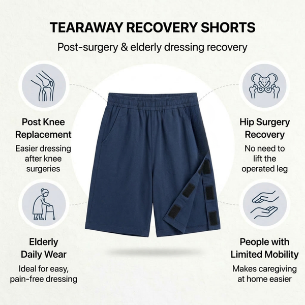 adaptive tearaway shorts for women velcro side-opening post-surgery recovery India | Aasra