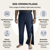 adaptive side-opening pajama for women post-surgery night pant velcro closure India | Aasra