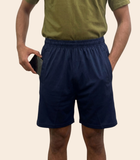 Men's Surgery Shorts | Side-Opening Tearaway Shorts for Post-Op Recovery | 100% Cotton - Navy / M