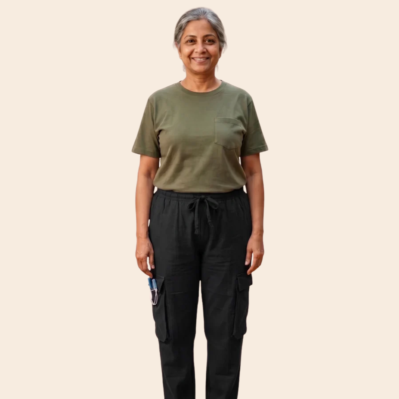 Adaptive Utility Cargo Pants with Catheter-Port Access | Side-Zip Easy-Wear (Women's)