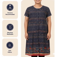 Front-Open Velcro Kurti for Women | Adaptive Easy-Wear Kurti (Dark Brown)