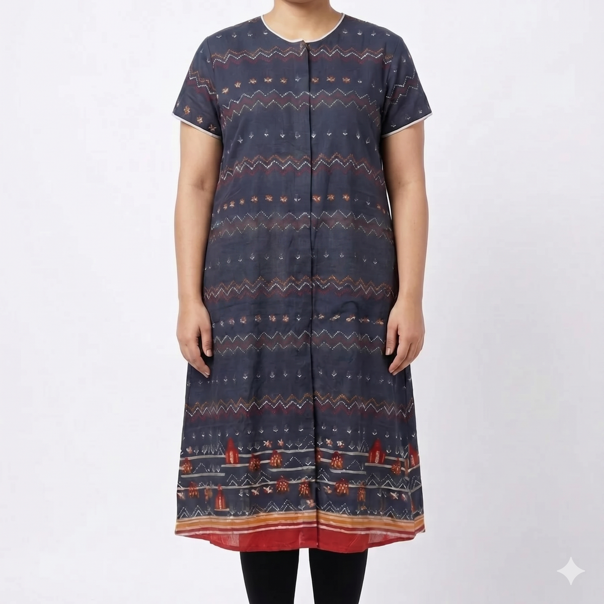 Front-Open Velcro Kurti for Women | Adaptive Easy-Wear Kurti (Dark Brown)