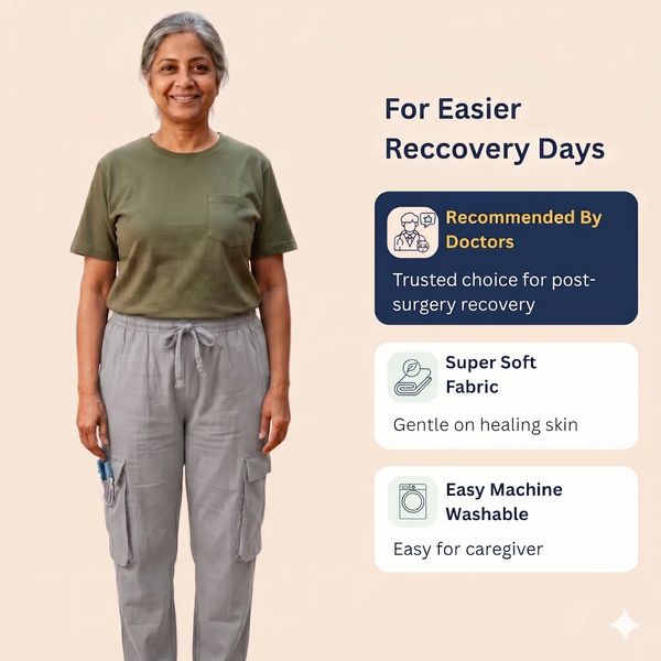 Adaptive Utility Cargo Pants with Catheter-Port Access | Side-Zip Easy-Wear (Women's)
