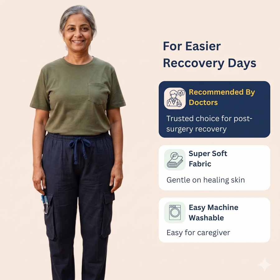 Adaptive Utility Cargo Pants with Catheter-Port Access | Side-Zip Easy-Wear (Women's)