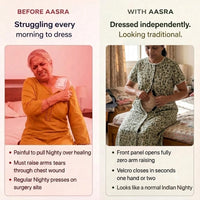 Front-Open Patient Nighty for Elderly & Post-Surgery Women