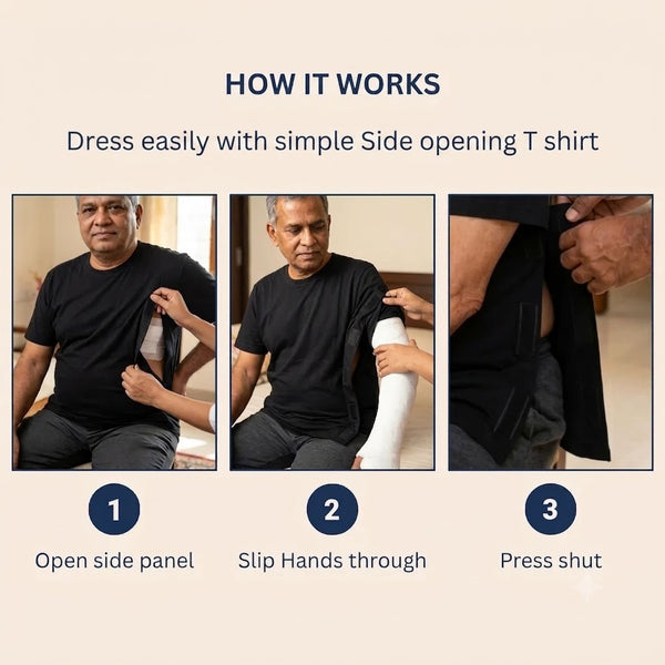 Women's Surgery Shirt & Sling Shirt | Side-Opening Velcro T-Shirt | No Arm Lifting Needed
